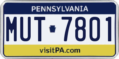 PA license plate MUT7801