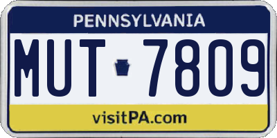 PA license plate MUT7809