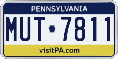 PA license plate MUT7811
