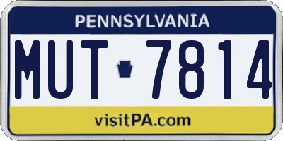 PA license plate MUT7814