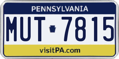 PA license plate MUT7815
