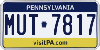 PA license plate MUT7817
