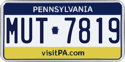 PA license plate MUT7819