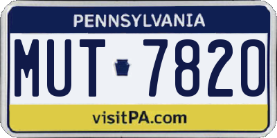 PA license plate MUT7820