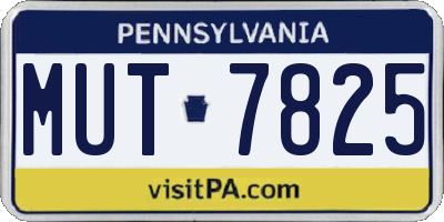 PA license plate MUT7825