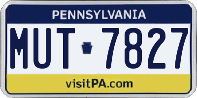 PA license plate MUT7827