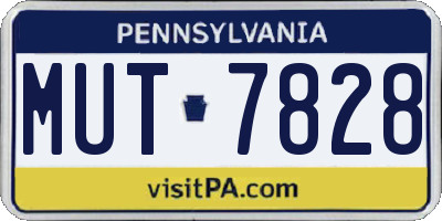 PA license plate MUT7828