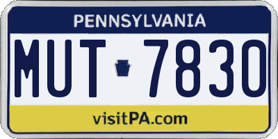 PA license plate MUT7830