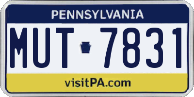 PA license plate MUT7831