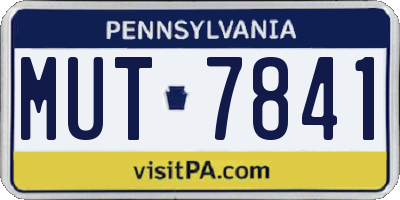 PA license plate MUT7841