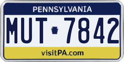 PA license plate MUT7842