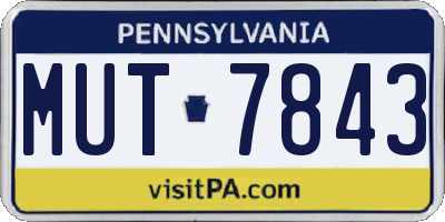 PA license plate MUT7843