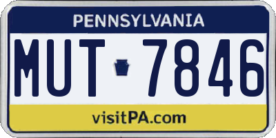PA license plate MUT7846