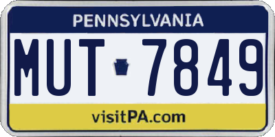 PA license plate MUT7849