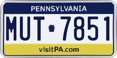 PA license plate MUT7851