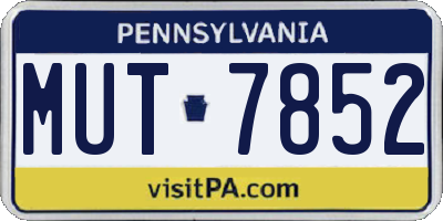 PA license plate MUT7852