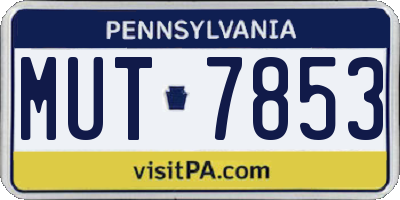 PA license plate MUT7853