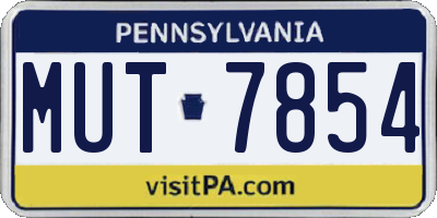 PA license plate MUT7854