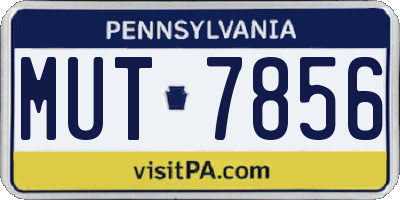 PA license plate MUT7856