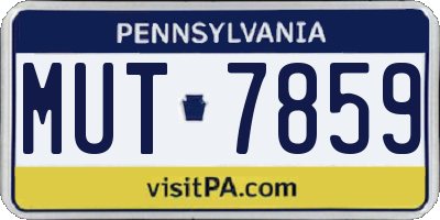 PA license plate MUT7859