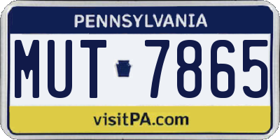 PA license plate MUT7865