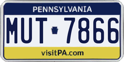 PA license plate MUT7866