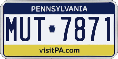 PA license plate MUT7871
