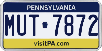 PA license plate MUT7872
