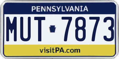 PA license plate MUT7873