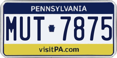 PA license plate MUT7875