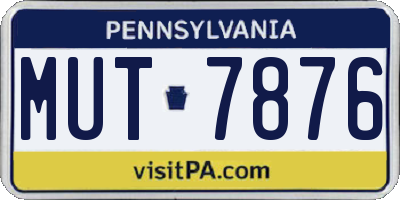 PA license plate MUT7876