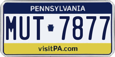 PA license plate MUT7877