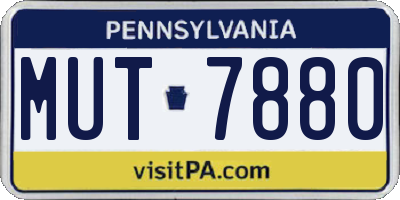 PA license plate MUT7880