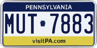 PA license plate MUT7883