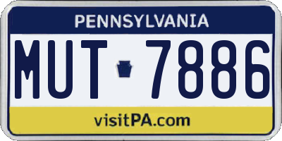 PA license plate MUT7886