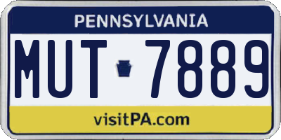 PA license plate MUT7889