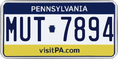 PA license plate MUT7894