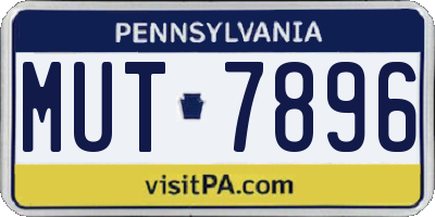 PA license plate MUT7896
