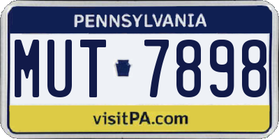 PA license plate MUT7898