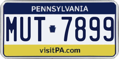 PA license plate MUT7899