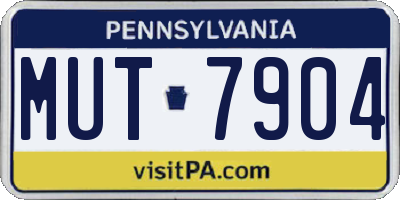 PA license plate MUT7904