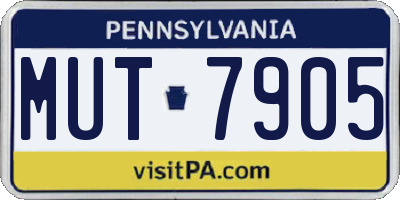 PA license plate MUT7905