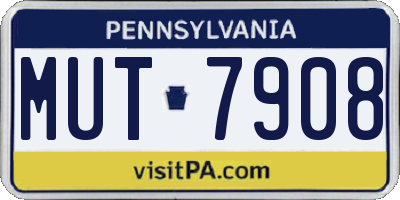 PA license plate MUT7908