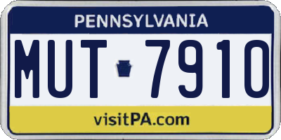 PA license plate MUT7910