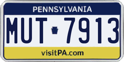 PA license plate MUT7913