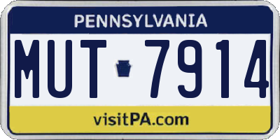 PA license plate MUT7914