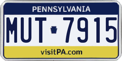 PA license plate MUT7915