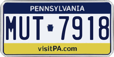 PA license plate MUT7918