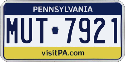 PA license plate MUT7921