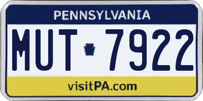 PA license plate MUT7922